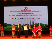 Nhận danh hiệu “Sử dụng năng lượng xanh 5 sao đối với cơ sở sử dụng năng lượng trọng điểm trong sản xuất công nghiệp” do sở Công thương Thành phố Hà Nội trao tặng (12/2020)