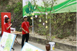 Volunteers and students join in drawing competition