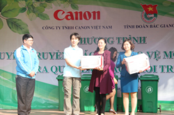 Representative of CVN give to district YU and school