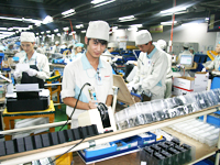 Students practised at manufacturing line